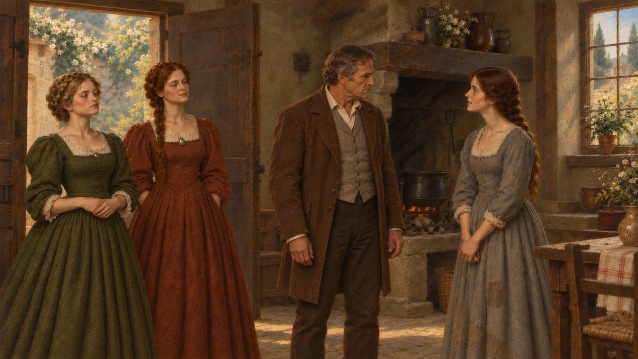 Cinderella: The daughters ask their father for gifts