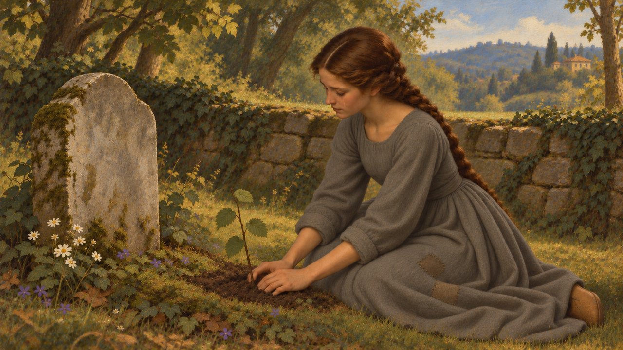 Cinderella: Planting the hazel twig at the grave
