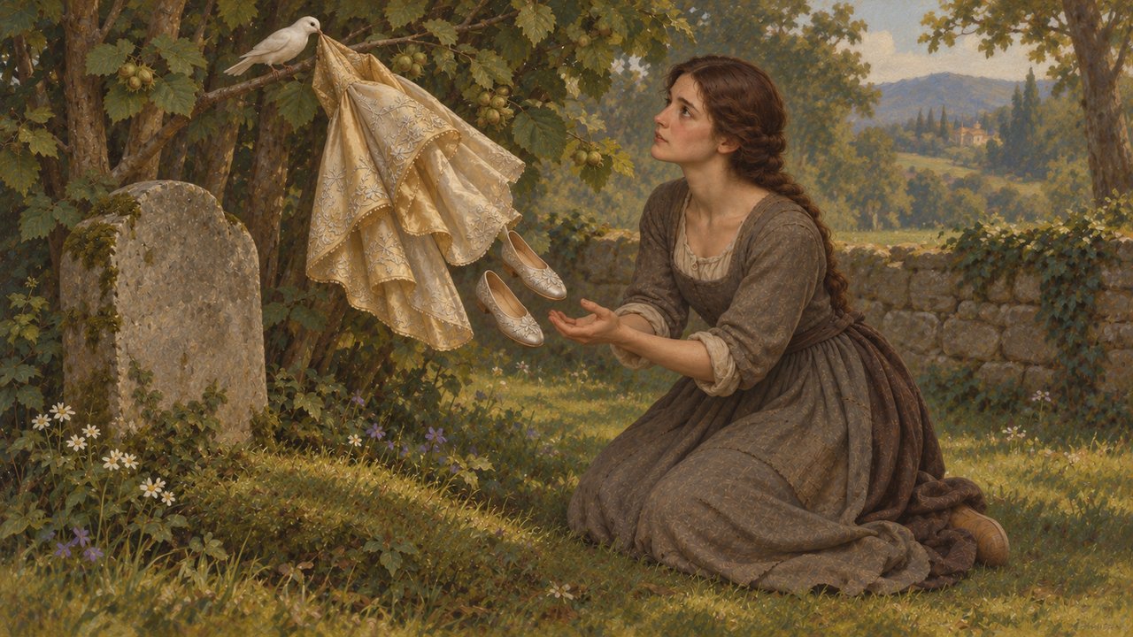 Cinderella: A dress arrives at the hazel tree